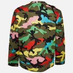 Valentino Multicolor Camouflage Print Neoprene Sweatshirt XL