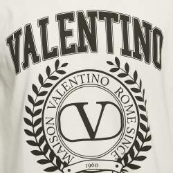 Valentino White/Black Printed Jersey Raglan Sleeve T-Shirt M