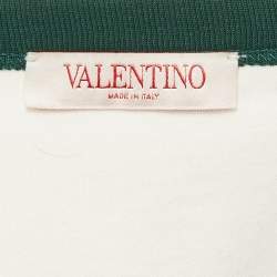 Valentino White/Green Printed Jersey Raglan Sleeve T-Shirt M
