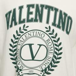 Valentino White/Green Printed Jersey Raglan Sleeve T-Shirt M