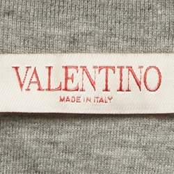 Pre Owned Valentino Grey Printed Jersey T-Shirt L