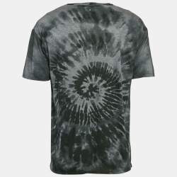 Pre Owned Valentino Black Tie Dye Print Jersey Crewneck T-Shirt XL