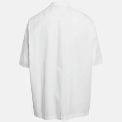 Valentino White Cotton Oversized Short Sleeve Shirt XS