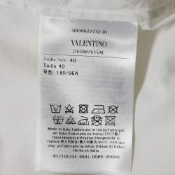 Pre Owned Valentino White Cotton Vlogo Print Sleeve Shirt M
