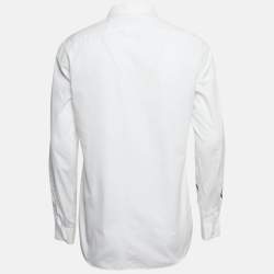 Pre Owned Valentino White Cotton Vlogo Print Sleeve Shirt M