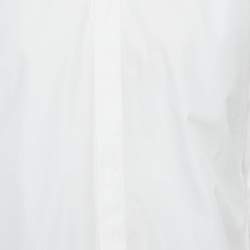 Pre Owned Valentino White Cotton Vlogo Print Sleeve Shirt M