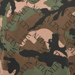 Valentino Green Camouflage Print Jersey Crewneck T-Shirt S