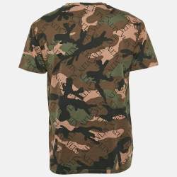 Valentino Green Camouflage Print Jersey Crewneck T-Shirt S