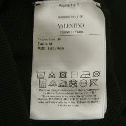Valentino Black Logo Print Cotton Crew Neck Sweatshirt M