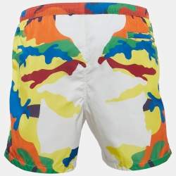 Valentino Multicolor Camouflage Print Nylon Swim Shorts M
