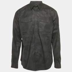 Valentino Black Camouflage Cotton Long Sleeve Shirt L
