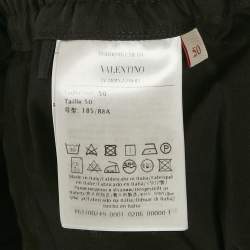 Valentino Black Cotton Elastic Waist Pantts L