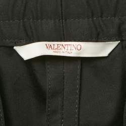 Valentino Black Cotton Elastic Waist Pantts L