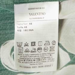 Valentino Green Printed Cotton Bowling Shirt M
