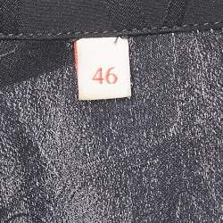 Pre Owned Valentino Black Silk Logo Jacquard Oversized Bowling Shirt S