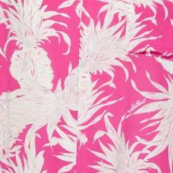 Pre Owned Valentino Pink Printed Silk Oversized Bowling Shirt M