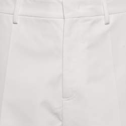 Pre Owned Valentino White Cotton Straight Leg Shorts M