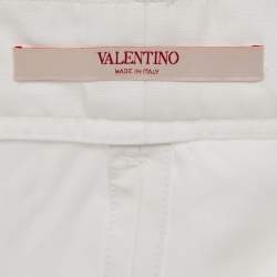 Pre Owned Valentino White Cotton Straight Leg Shorts M