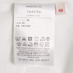 Pre Owned Valentino White Cotton Straight Leg Shorts M