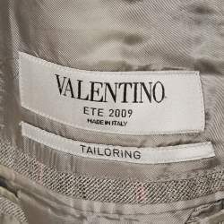 Valentino Grey Wool Blend Tailored Single Breasted Blazer L