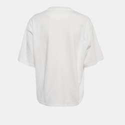 Valentino White Logo Print Cotton Boxy Crew Neck T-Shirt M 