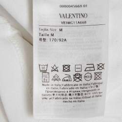 Valentino White Logo Print Cotton Boxy Crew Neck T-Shirt M 