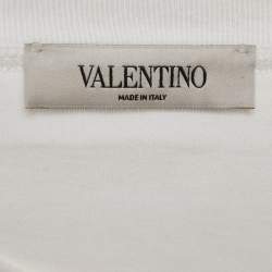 Valentino White Logo Print Cotton Boxy Crew Neck T-Shirt M 