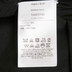 Pre Owned Valentino Black Embroidered Regular Fit T-Shirt XXL
