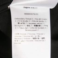 Pre Owned Valentino Black Embroidered Regular Fit T-Shirt XXL