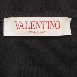 Pre Owned Valentino Black Embroidered Regular Fit T-Shirt XXL