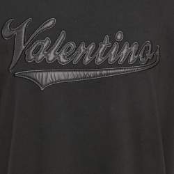 Pre Owned Valentino Black Embroidered Regular Fit T-Shirt XXL