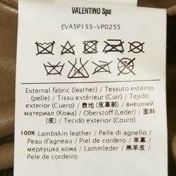 Pre Owned Valentino Grey Leather Zip-Up Jacket XL