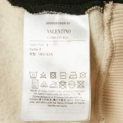 Pre Owned Valentino Black/White VLTN Embroidered Cotton Hoodie S