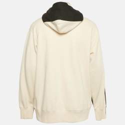 Pre Owned Valentino Black/White VLTN Embroidered Cotton Hoodie S