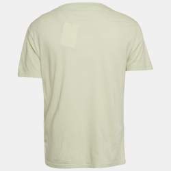 Pre Owned Valentino Mint Green Logo Applique Jersey T-Shirt M