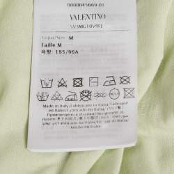 Pre Owned Valentino Mint Green Logo Applique Jersey T-Shirt M