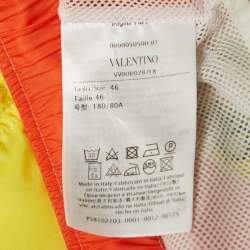 Pre Owned Valentino Yellow Flying Flower Print Nylon Swim Shorts S