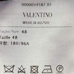 Pre Owned Valentino Black Logo Mesh Zip-Up Jacket M