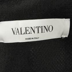 Pre Owned Valentino Black Logo Mesh Zip-Up Jacket M