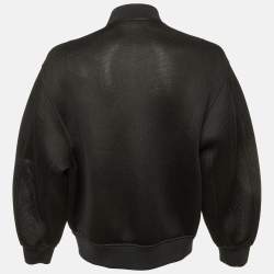 Pre Owned Valentino Black Logo Mesh Zip-Up Jacket M