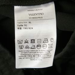 Pre Owned Valentino Black Logo Applique Cotton Shorts XL