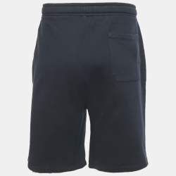 Pre Owned Valentino Blue Logo Print Cotton Drawstring Shorts XL