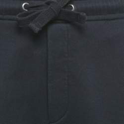 Pre Owned Valentino Blue Logo Print Cotton Drawstring Shorts XL