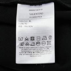 Pre Owned Valentino Black Logo Silicon Applique Cotton Shorts XL