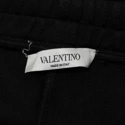 Pre Owned Valentino Black Logo Silicon Applique Cotton Shorts XL