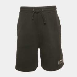 Pre Owned Valentino Black Logo Silicon Applique Cotton Shorts XL