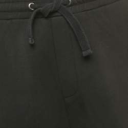 Pre Owned Valentino Black Logo Silicon Applique Cotton Shorts XL