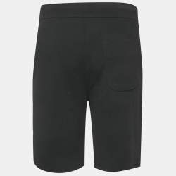 Pre Owned Valentino Black Logo Intarsia Knit Drawstring Shorts S