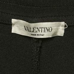 Pre Owned Valentino Black Logo Intarsia Knit Drawstring Shorts S
