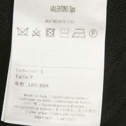 Pre Owned Valentino Black Logo Intarsia Knit Drawstring Shorts S